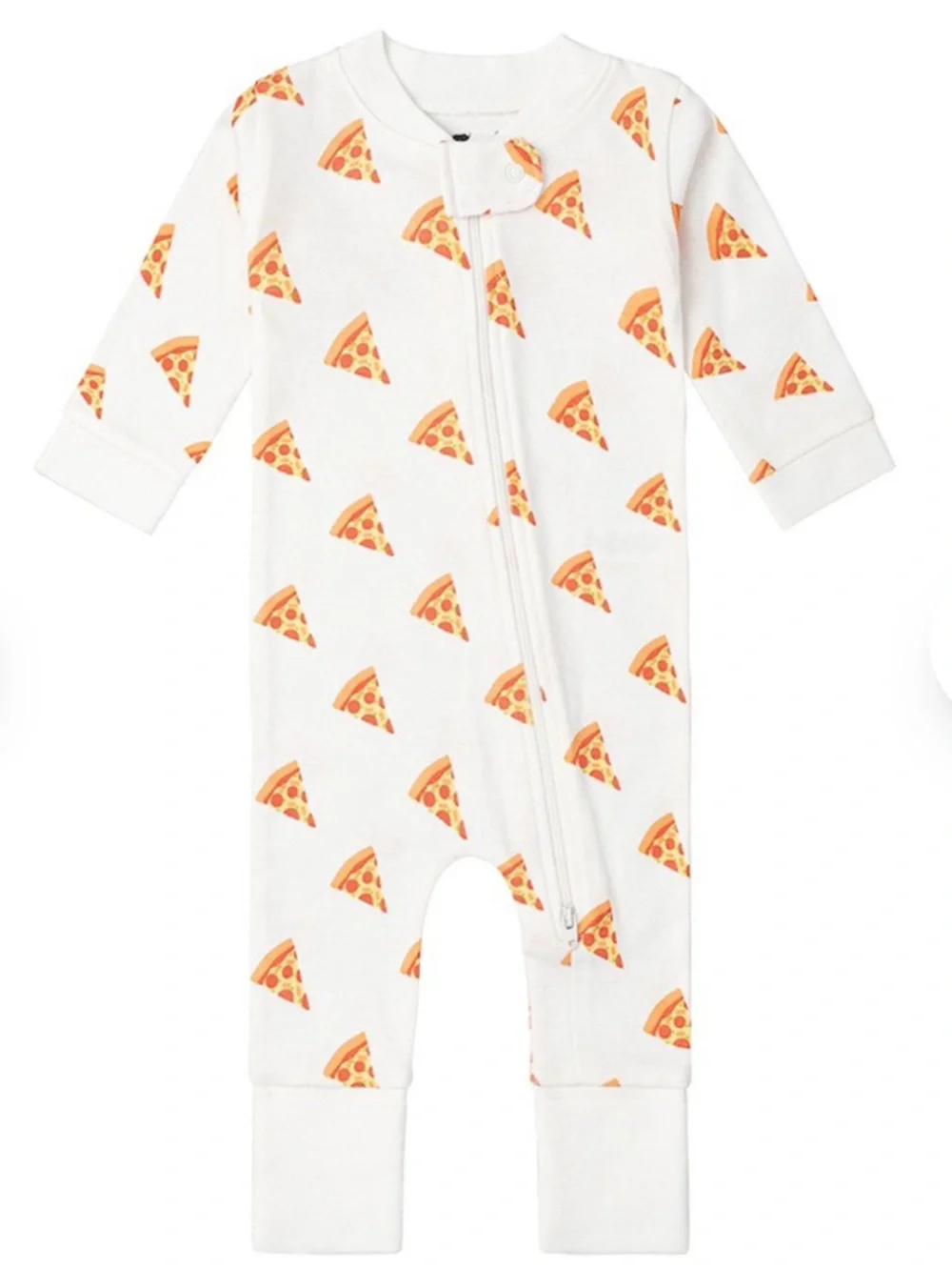 3-Pack Baby Footed Zippert Rompers 9-12m - Dog, Pizza & Vehicle Prints